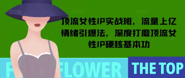 顶流女性IP实战班,流量上亿情绪引爆法,深度打磨顶流女性IP硬核基本功