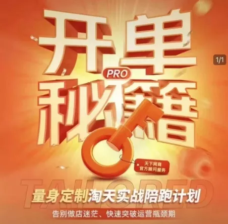淘宝开单秘籍PRO,量身定制淘天实战陪跑计划,告别做店迷茫、快速突破运营瓶颈期
