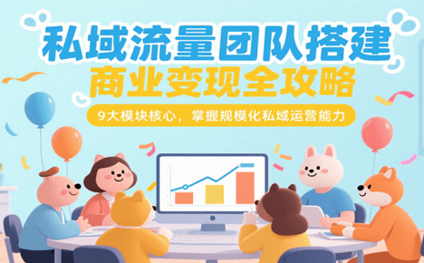 私域流量团队搭建商业变现全攻略，9大模块核心，掌握规模化私域运营能力